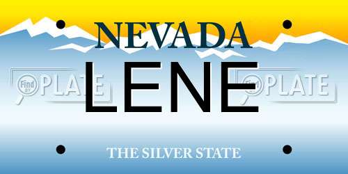 LENE Nevada License Plate