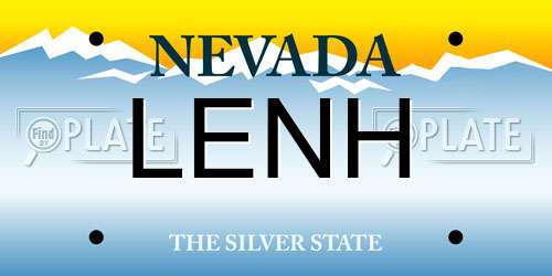LENH Nevada License Plate