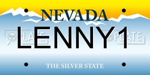 LENNY1 Nevada License Plate