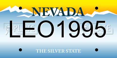 LEO1995 Nevada License Plate