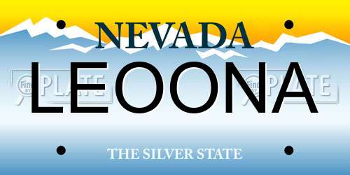 LEOONA Nevada License Plate