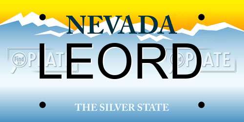 LEORD Nevada License Plate