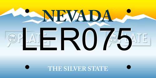 LER075 Nevada License Plate