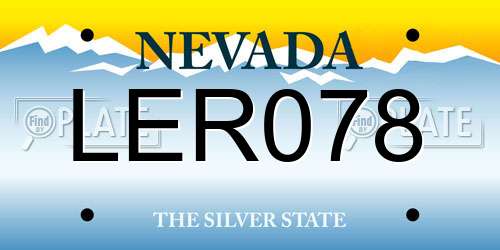 LER078 Nevada License Plate