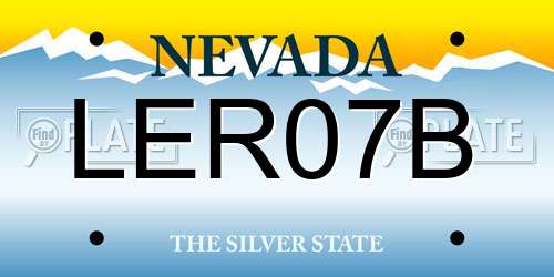 LER07B Nevada License Plate