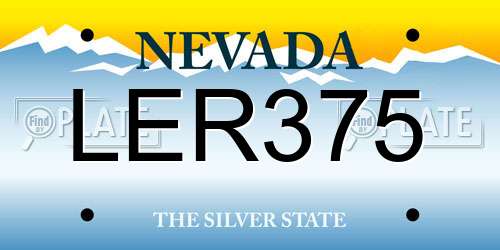 LER375 Nevada License Plate