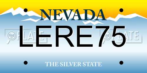 LERE75 Nevada License Plate