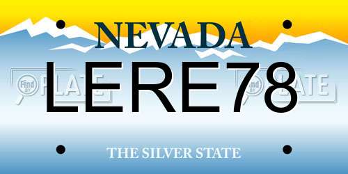 LERE78 Nevada License Plate