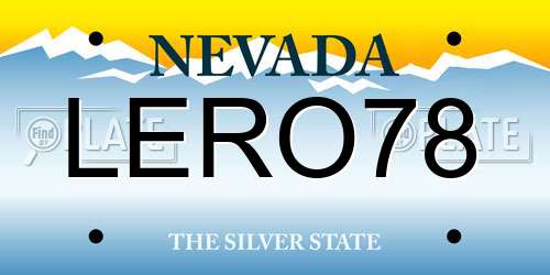 LERO78 Nevada License Plate