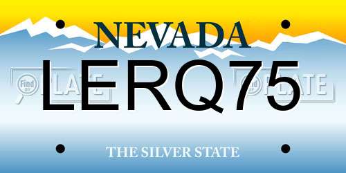 LERQ75 Nevada License Plate