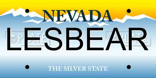 LESBEAR Nevada License Plate