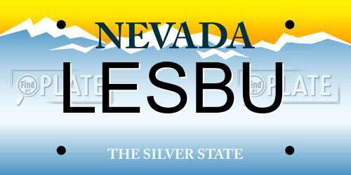 LESBU Nevada License Plate