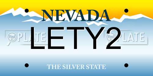 LETY2 Nevada License Plate