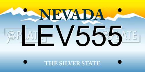LEV555 Nevada License Plate