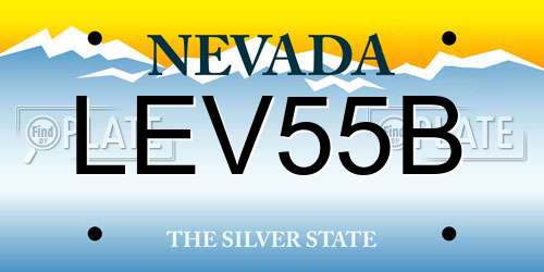 LEV55B Nevada License Plate