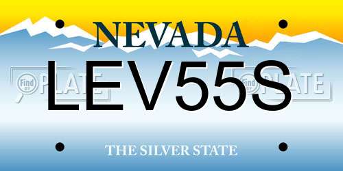 LEV55S Nevada License Plate