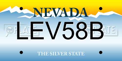 LEV58B Nevada License Plate