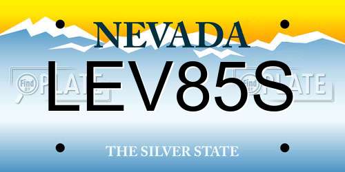 LEV85S Nevada License Plate