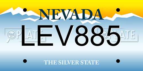 LEV885 Nevada License Plate