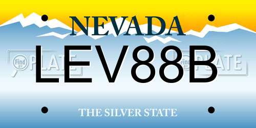 LEV88B Nevada License Plate