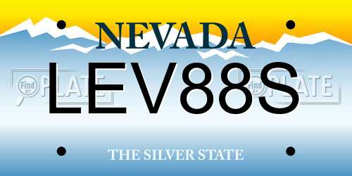 LEV88S Nevada License Plate