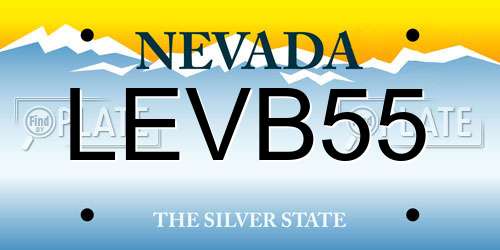 LEVB55 Nevada License Plate
