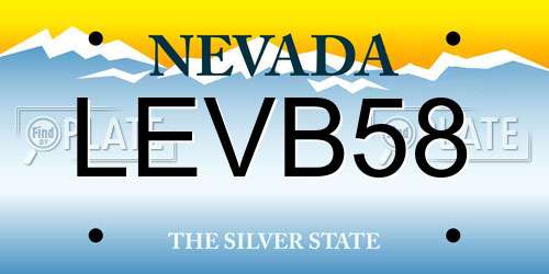 LEVB58 Nevada License Plate