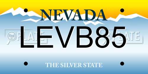 LEVB85 Nevada License Plate