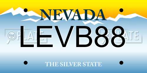 LEVB88 Nevada License Plate