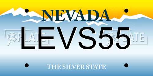 LEVS55 Nevada License Plate