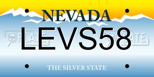 LEVS58 Nevada License Plate