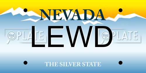 LEWD Nevada License Plate