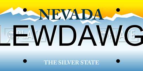 LEWDAWG Nevada License Plate