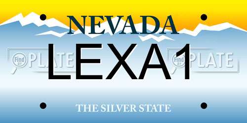 LEXA1 Nevada License Plate