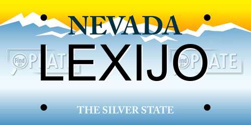 LEXIJO Nevada License Plate