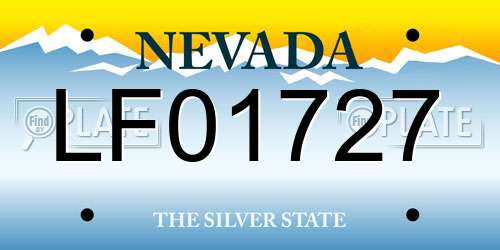 LF01727 Nevada License Plate