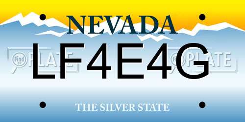 LF4E4G Nevada License Plate