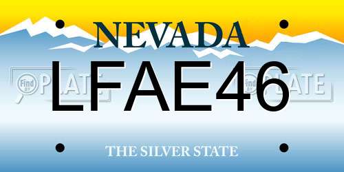 LFAE46 Nevada License Plate