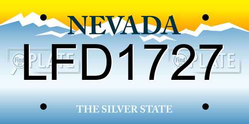 LFD1727 Nevada License Plate