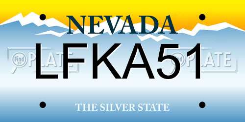 LFKA51 Nevada License Plate