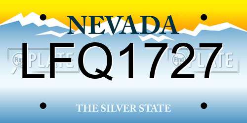 LFQ1727 Nevada License Plate