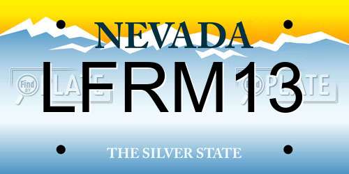 LFRM13 Nevada License Plate