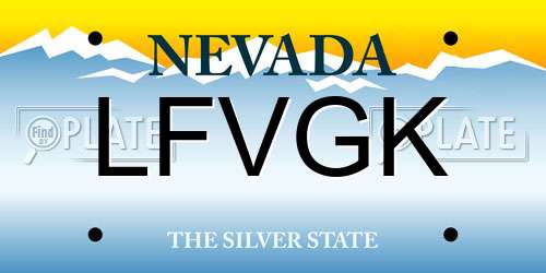 LFVGK Nevada License Plate