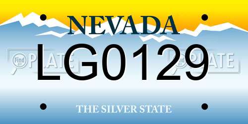 LG0129 Nevada License Plate