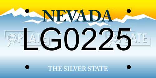 LG0225 Nevada License Plate