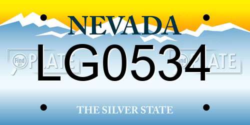LG0534 Nevada License Plate