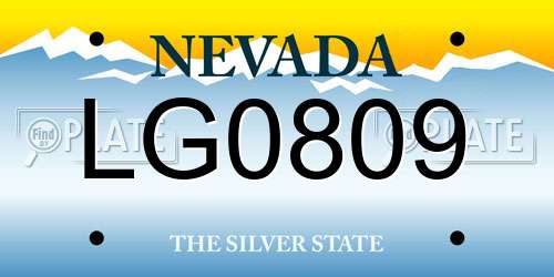 LG0809 Nevada License Plate