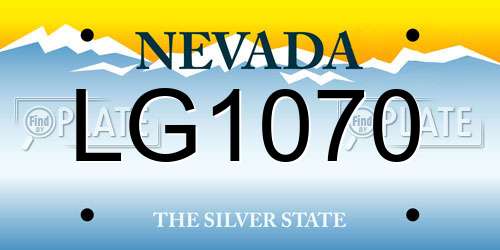LG1070 Nevada License Plate