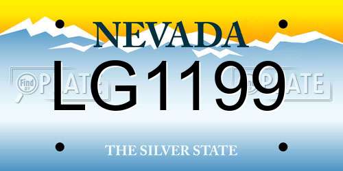 LG1199 Nevada License Plate