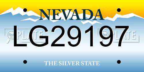 LG29197 Nevada License Plate